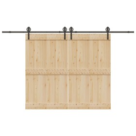 Kit de herrajes para puertas correderas acero negro 366