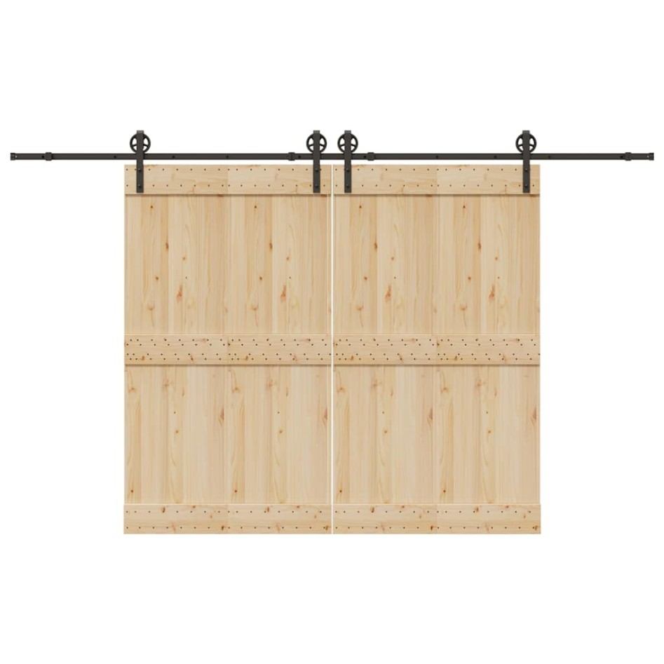 Kit de herrajes para puertas correderas acero negro 366