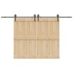 Kit de herrajes para puertas correderas acero negro 366 cm