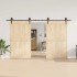 Kit de herrajes para puertas correderas acero negro 366