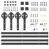 Kit de herrajes para puertas correderas acero negro 366