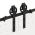 Kit de herrajes para puertas correderas acero negro 366