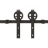 Kit de herrajes para puertas correderas acero negro 366