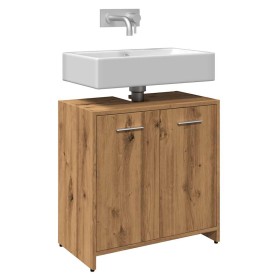 Mueble de lavabo de baño madera roble artisan 60x33x60