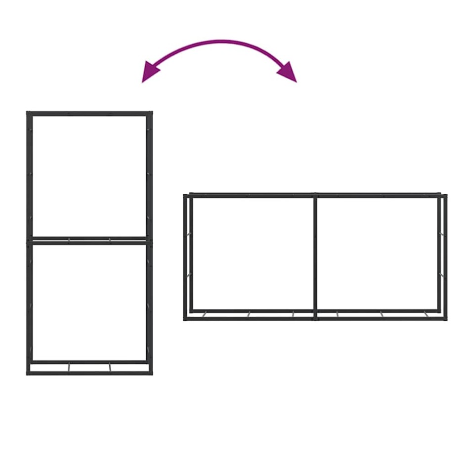 Leñero de acero negro 100x40x60