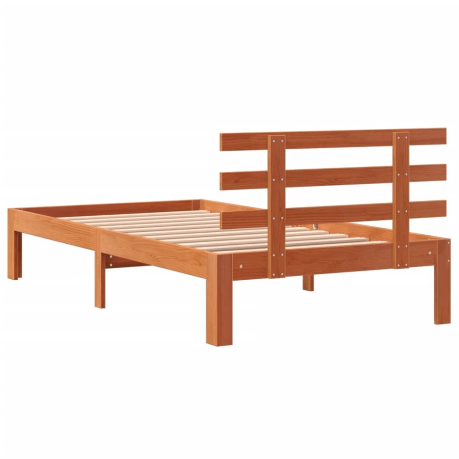 Estructura de cama sin colchón madera maciza marrón 90x190