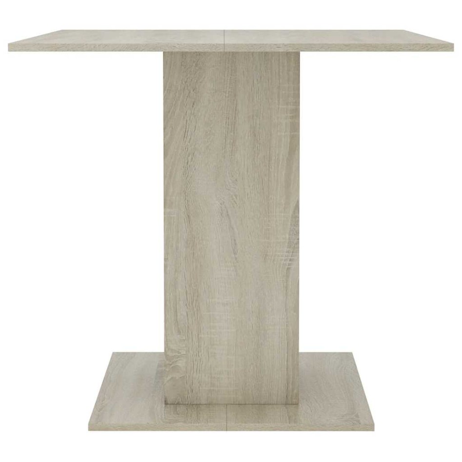 Mesa de comedor de madera contrachapada color roble 80x80x75