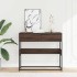 Mesa consola madera de ingeniería marrón roble 90x35x80