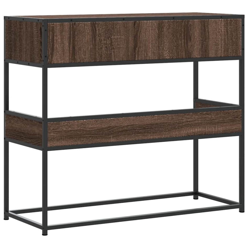 Mesa consola madera de ingeniería marrón roble 90x35x80