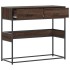 Mesa consola madera de ingeniería marrón roble 90x35x80