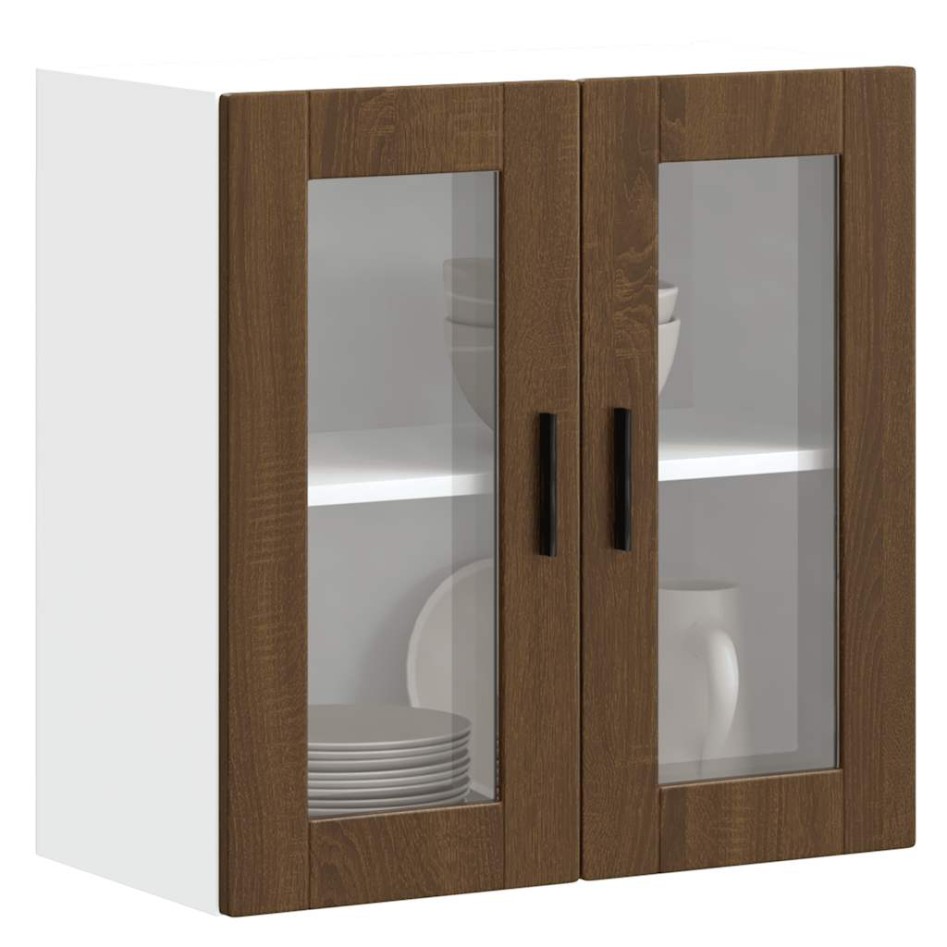 Armario de pared para cocina puerta cristal Porto roble