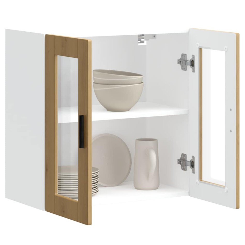 Armario pared para cocina puerta cristal Porto roble
