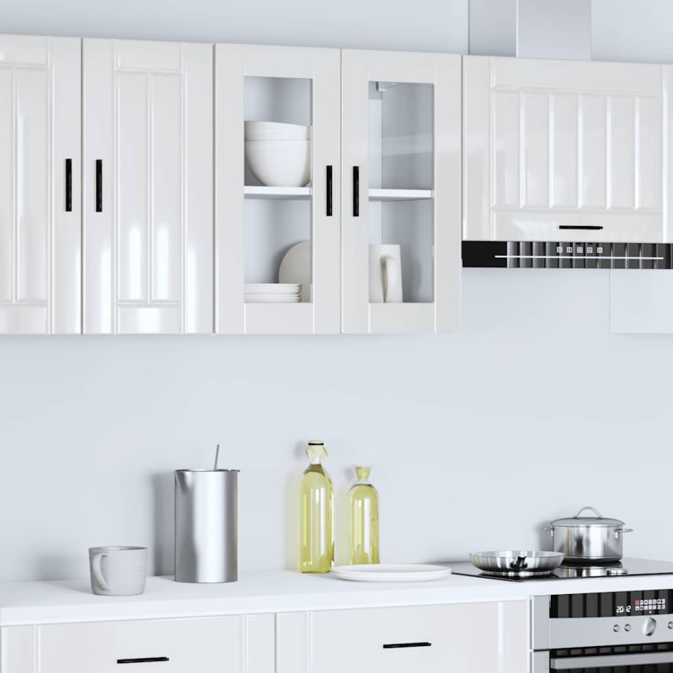 Armario pared para cocina puerta cristal Porto blanco