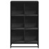 Estantería librería madera ingeniería negra 65,5x33x107,5