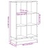 Estantería librería madera ingeniería negra 65,5x33x107,5