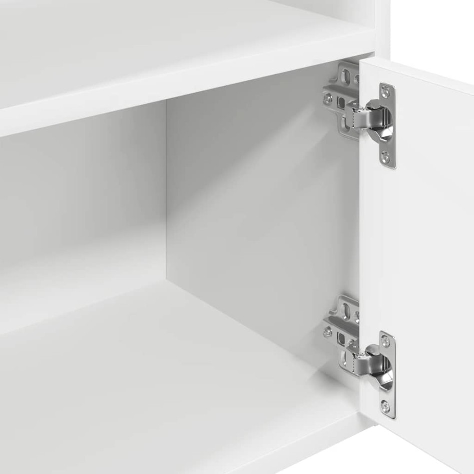 Estantería de madera de ingeniería blanca 31x24x127