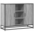 Aparador de madera de ingeniería gris Sonoma 92x35x76