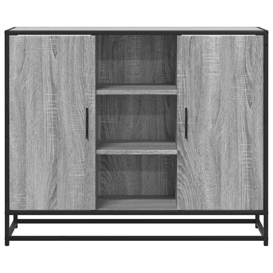 Aparador de madera de ingeniería gris Sonoma 92x35x76