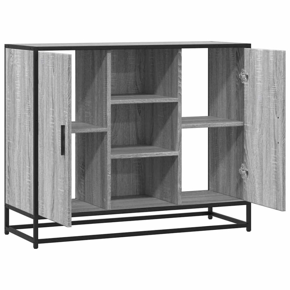 Aparador de madera de ingeniería gris Sonoma 92x35x76