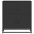 Aparador de madera de ingeniería negro 68x35x76