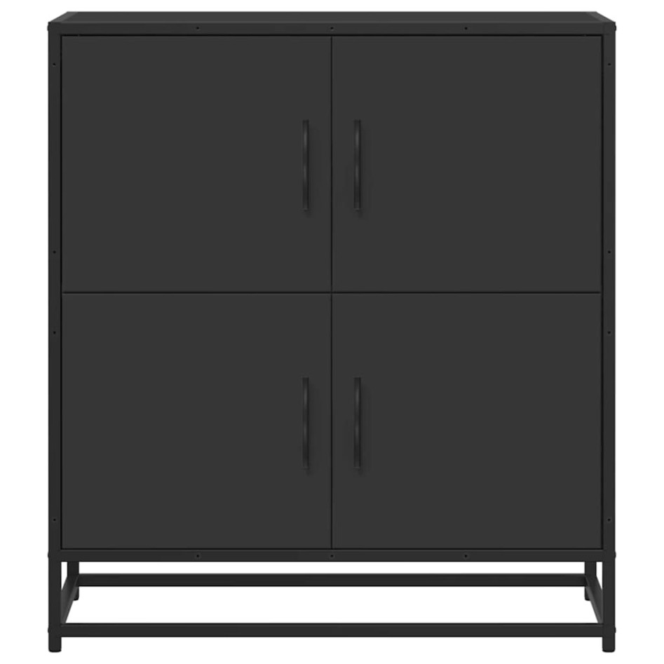 Aparador de madera de ingeniería negro 68x35x76