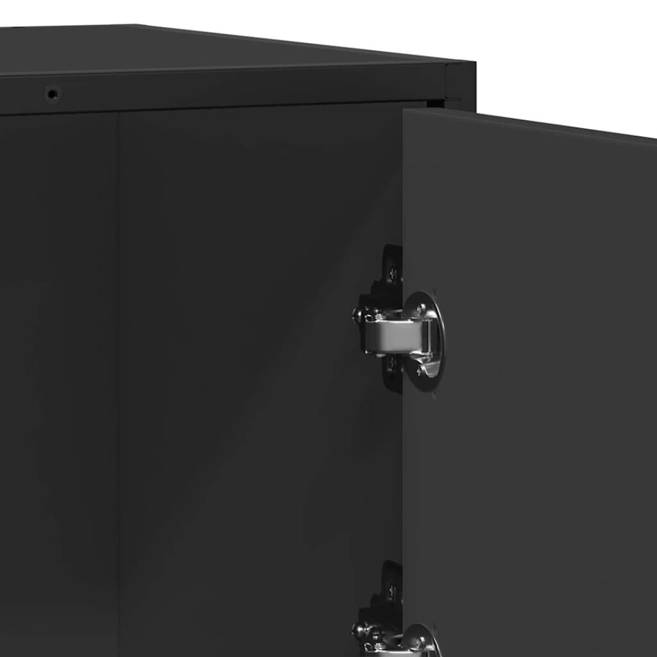 Aparador de madera de ingeniería negro 68x35x76