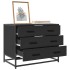 Cajonera de madera contrachapada negro 70x41x56