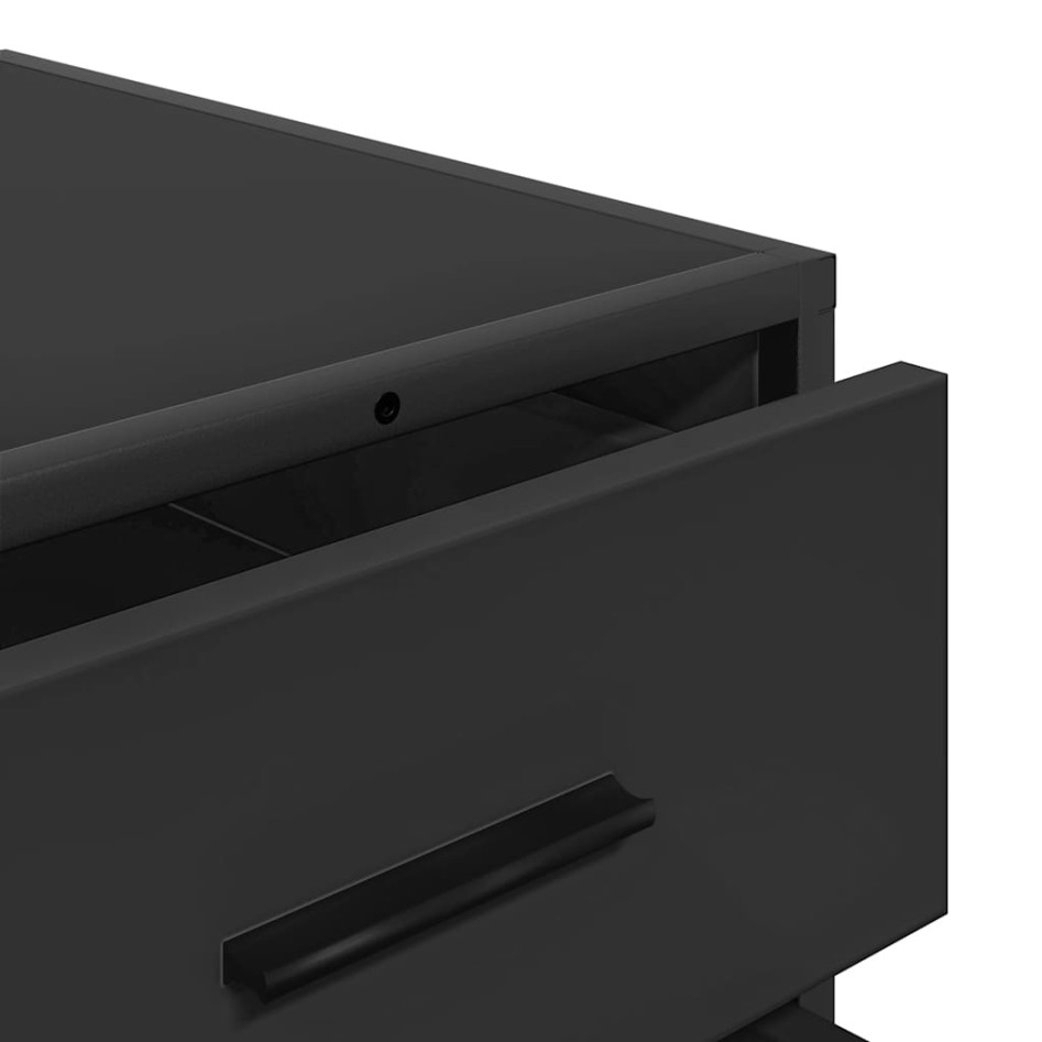 Cajonera de madera contrachapada negro 70x41x56