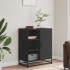 Aparador de madera de ingeniería negro 62x35x76