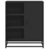 Aparador de madera de ingeniería negro 62x35x76