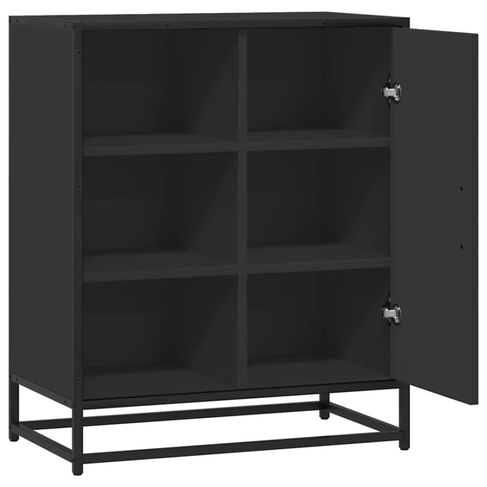 Aparador de madera de ingeniería negro 62x35x76