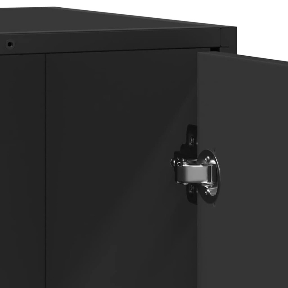 Aparador de madera de ingeniería negro 62x35x76