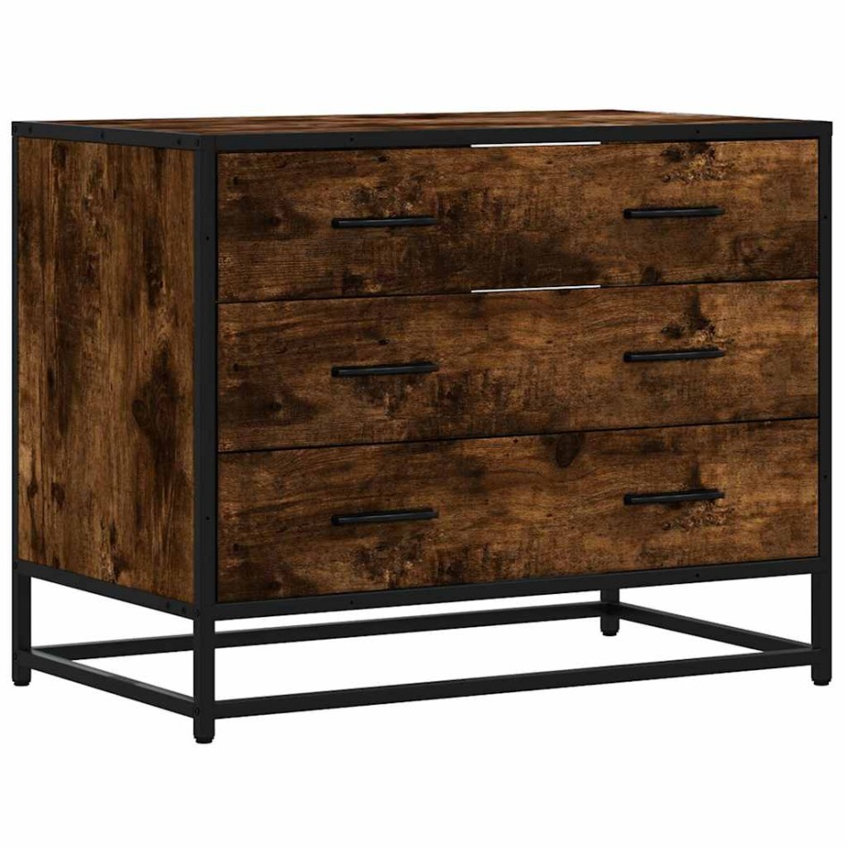 Cómoda de madera contrachapada roble ahumado 70x41x56