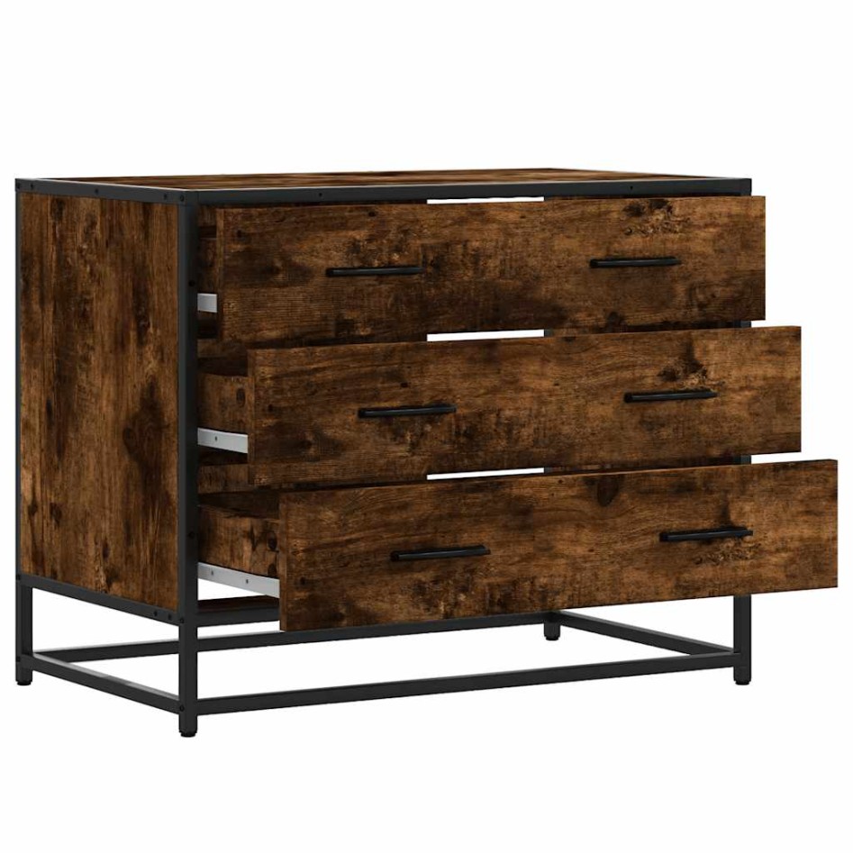 Cómoda de madera contrachapada roble ahumado 70x41x56