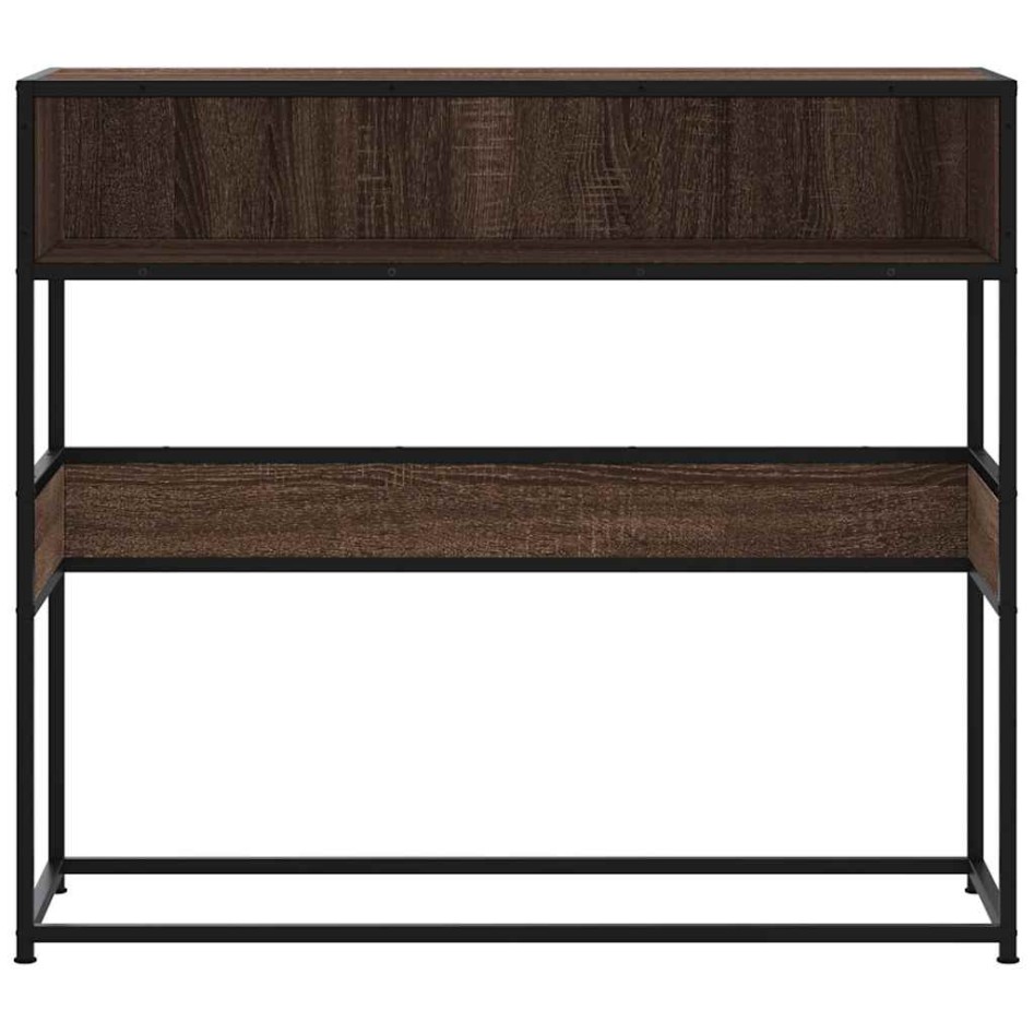 Mesa consola madera de ingeniería marrón roble 90x35x80