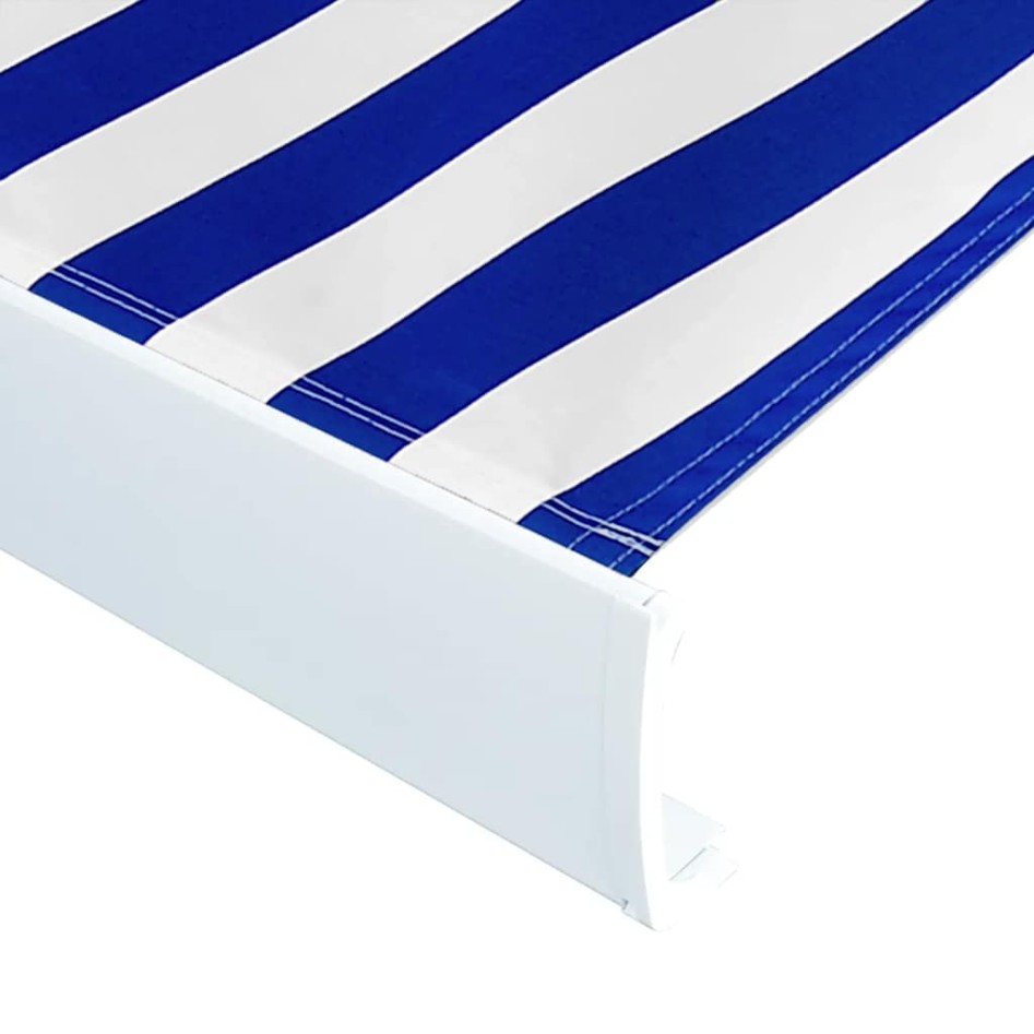 Toldo de lona azul y blanco 350x250