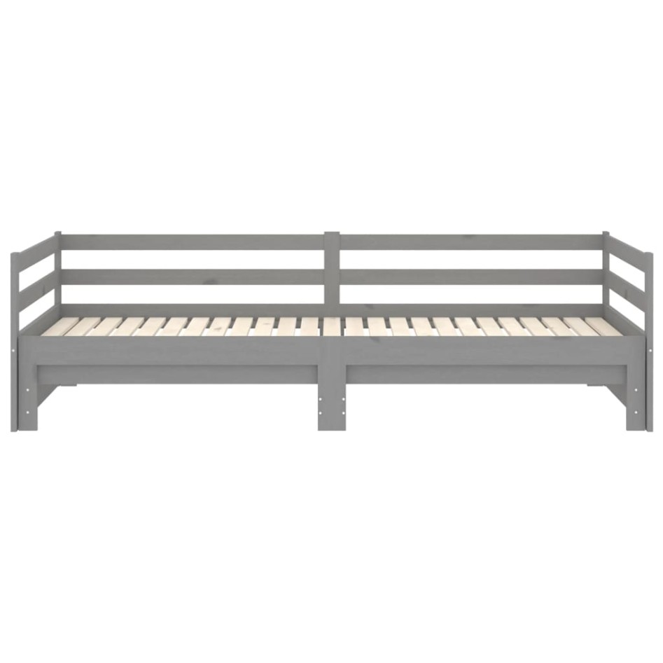 Sofá cama extraíble madera maciza de pino gris 2x(90x200)