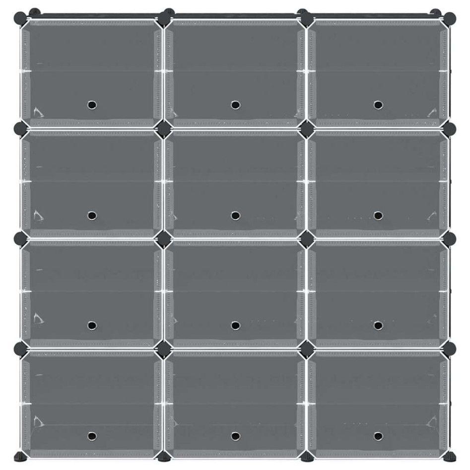 Estantería de cubos con 12 compartimentos y puertas PP