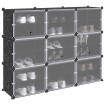 Estantería de cubos con 9 compartimentos y puertas PP negro