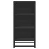 Aparador de madera de ingeniería y metal negro 35,5x35x76