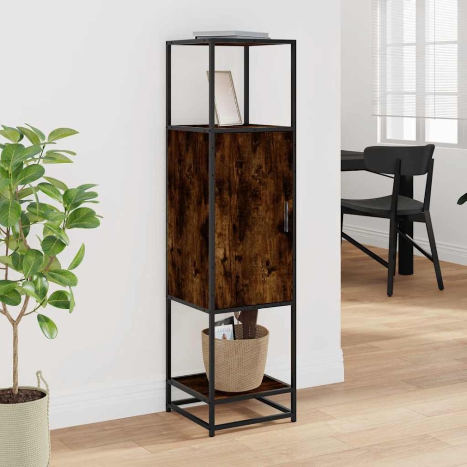 Aparador alto madera de ingeniería y metal 35,5x35x139