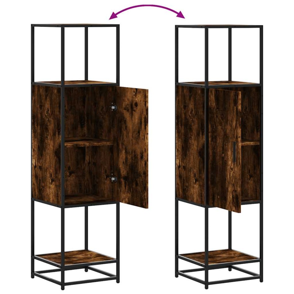 Aparador alto madera de ingeniería y metal 35,5x35x139