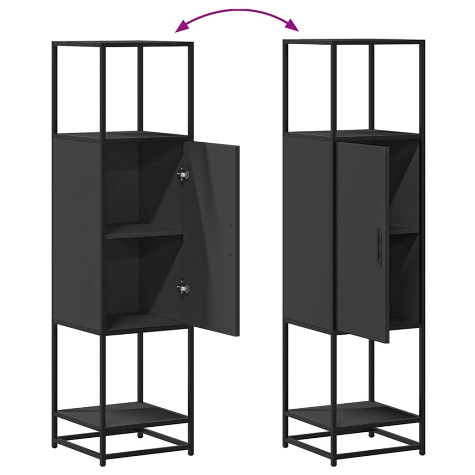 Aparador alto madera de ingeniería y metal 35,5x35x139