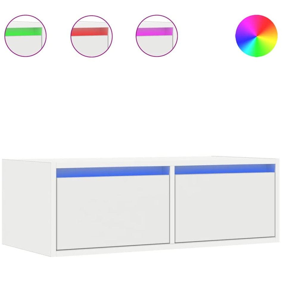 Mueble de TV con luces LED blanco 75x35,5x25