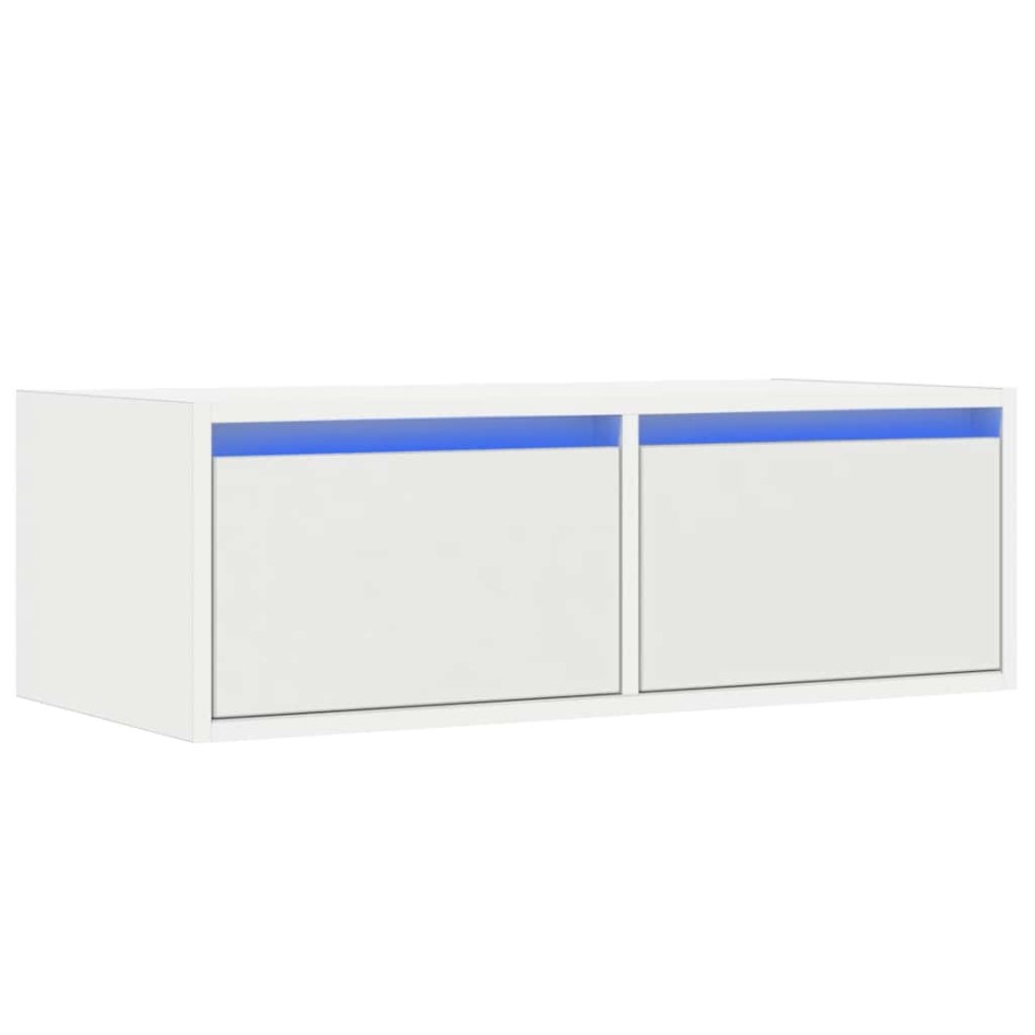 Mueble de TV con luces LED blanco 75x35,5x25