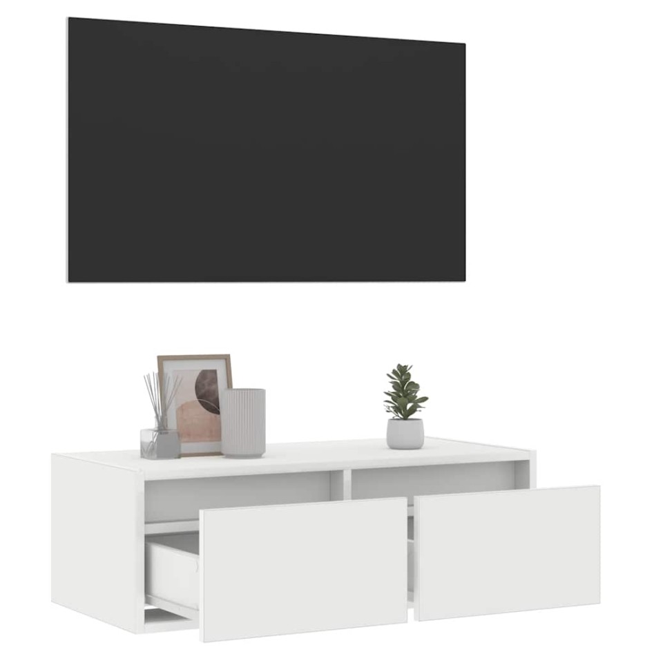 Mueble de TV con luces LED blanco 75x35,5x25