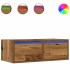 Mueble de TV con luces LED envejecida 75x35,5x25
