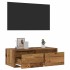 Mueble de TV con luces LED envejecida 75x35,5x25