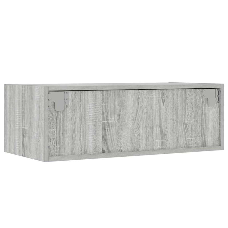 Mueble de TV con luces LED sonoma gris 75x35,5x25