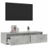 Mueble de TV con luces LED gris hormigón 100X35,5x25